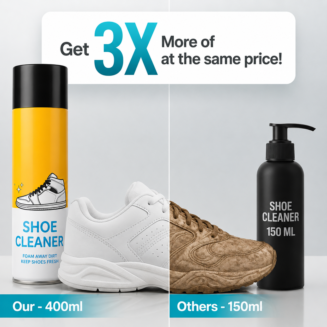 (DH) Foam-Based Footwear Cleaner 150ml Each (Pack of 2)